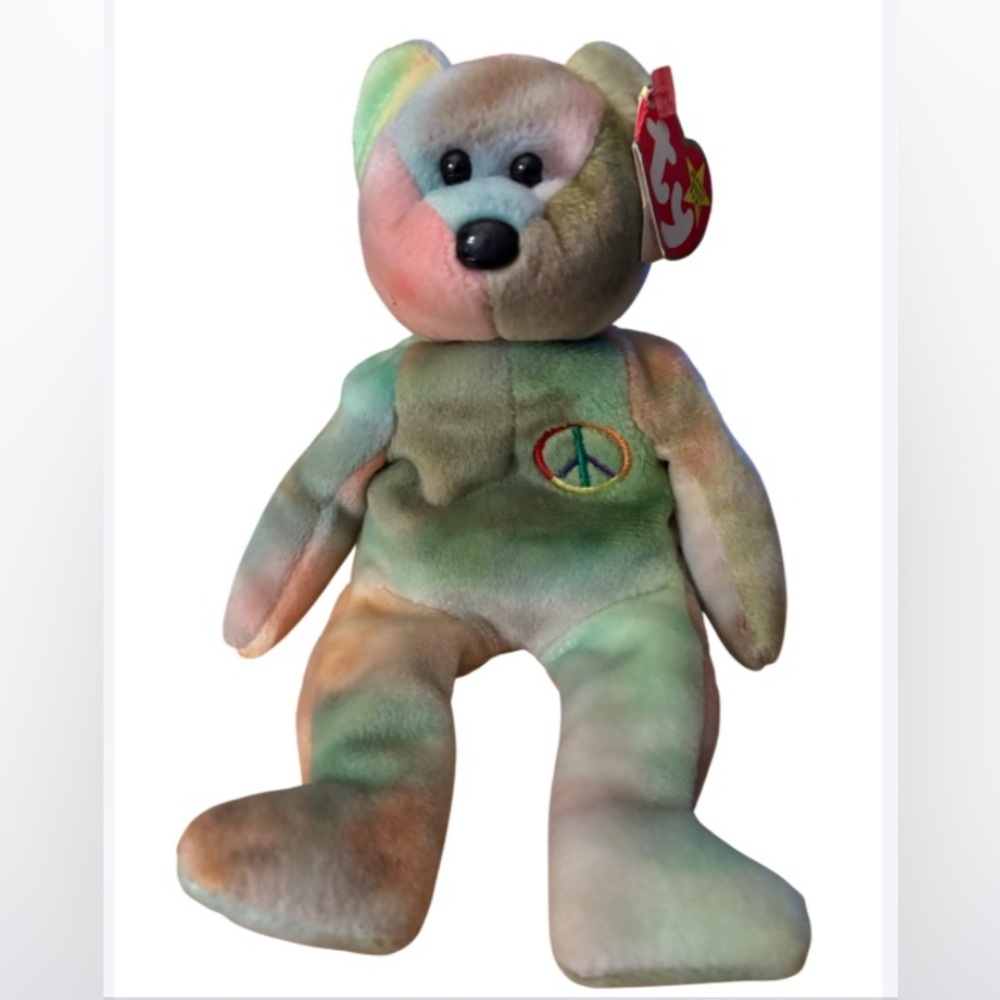 Rare TY Peace Beanie Baby Bear - 1996. Collectors item!